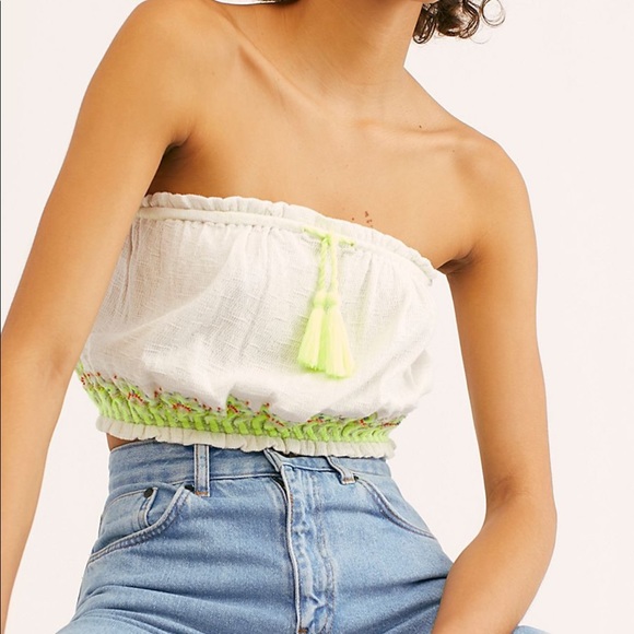 Free People Tops - Free People Tube Top Beading Sz L NWT